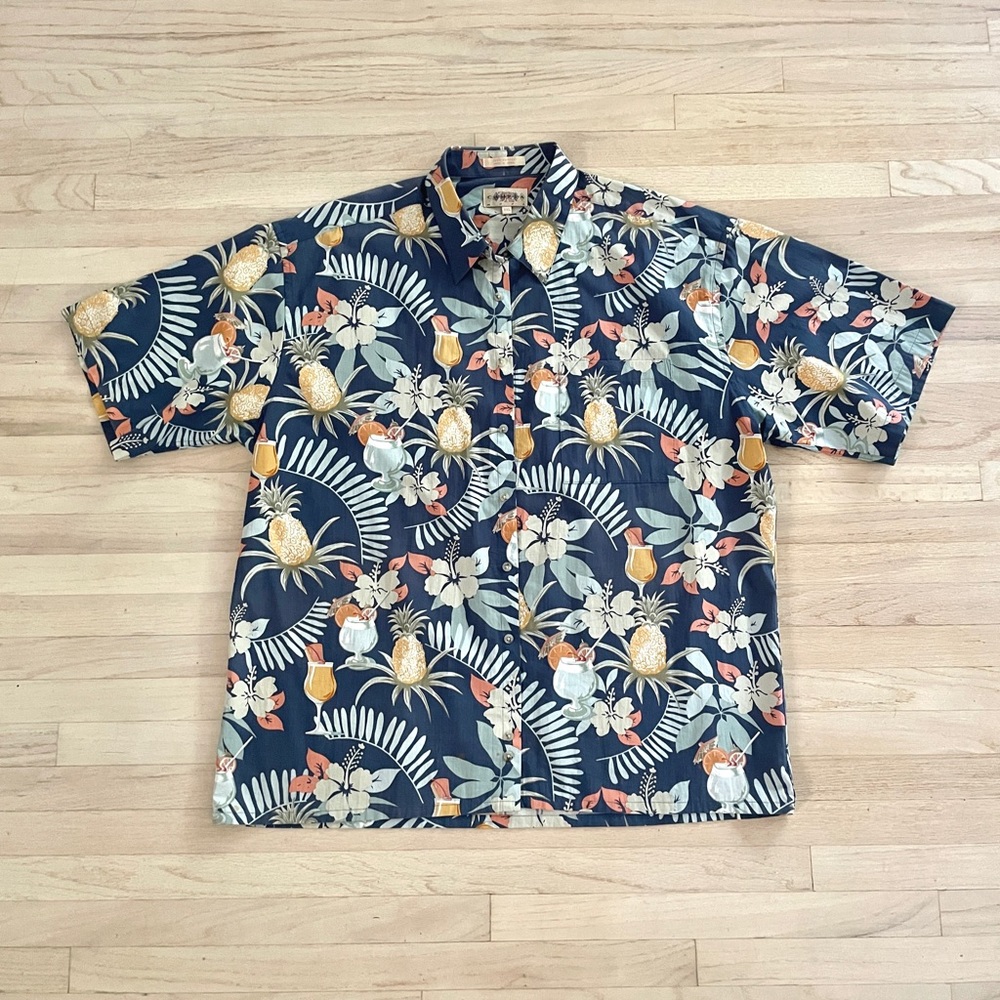 VINTAGE BLUE HAWAIIAN SHIRT